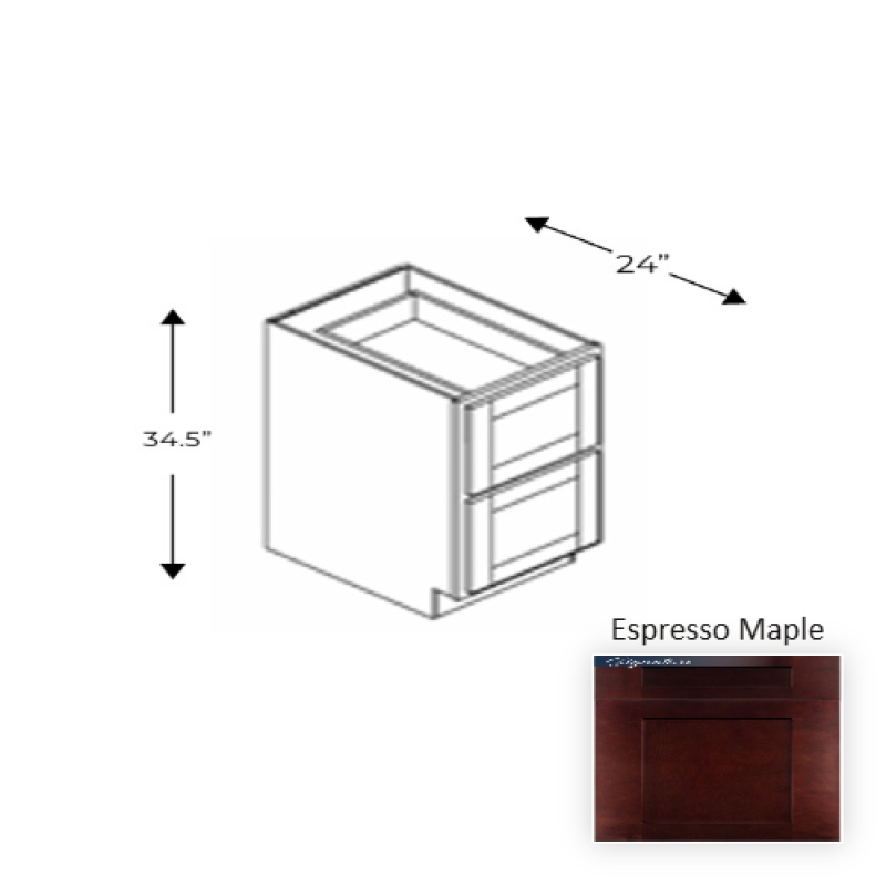 Framed Shaker Espresso Maple Base Cabinet