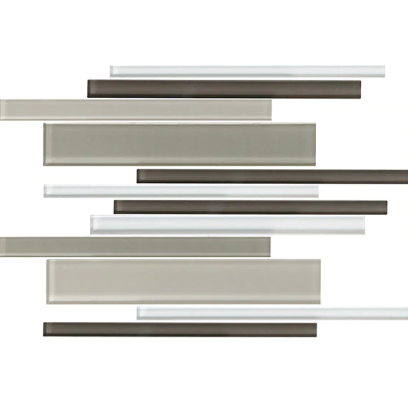 Color Wave Classic Blends Cashmere Interlocking Glass Mosaic - Random Linear - Glossy