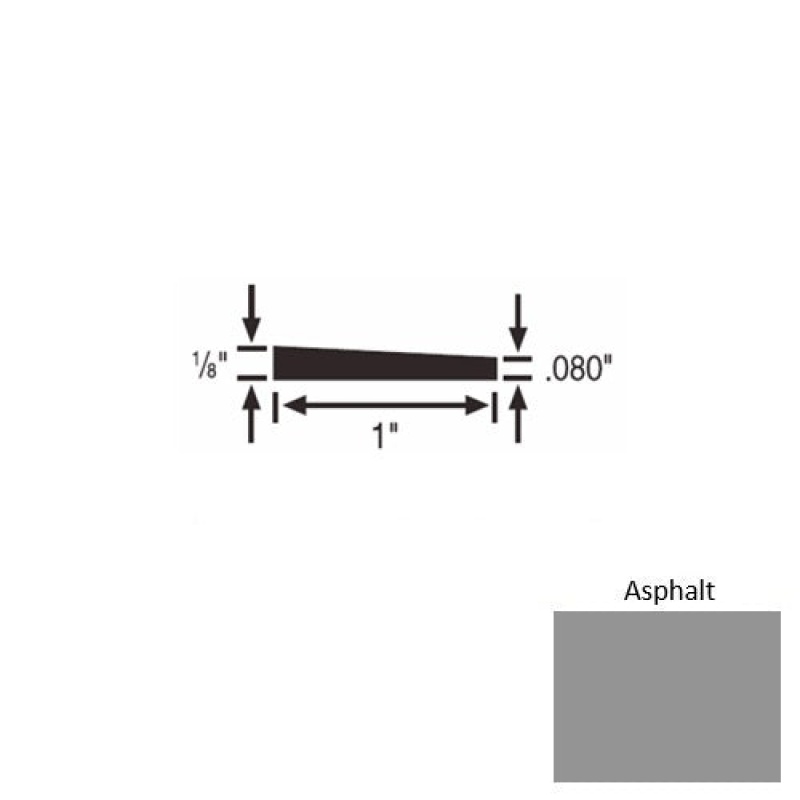 Solid 59 Asphalt Rubber Reducer Strip, 1" X 9 Ft (108") X 1/8"