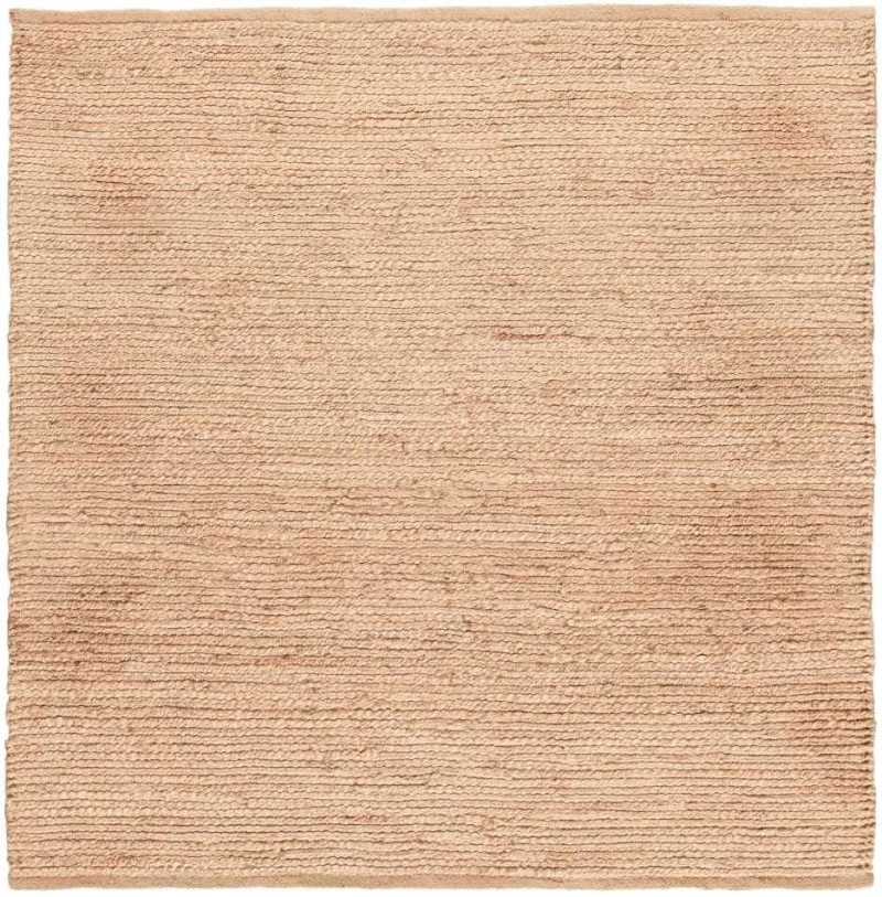 Natural Jute Bleached Njt01 Jute Bohemian Area Rug - 5 Ft X Square - Bleached