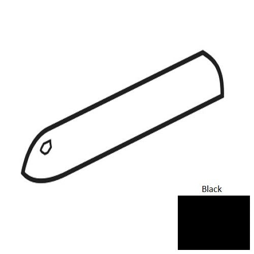 Color Wheel Classic Black Ceramic Wall Trim - 3/4" X 6" Quarter Round Corner