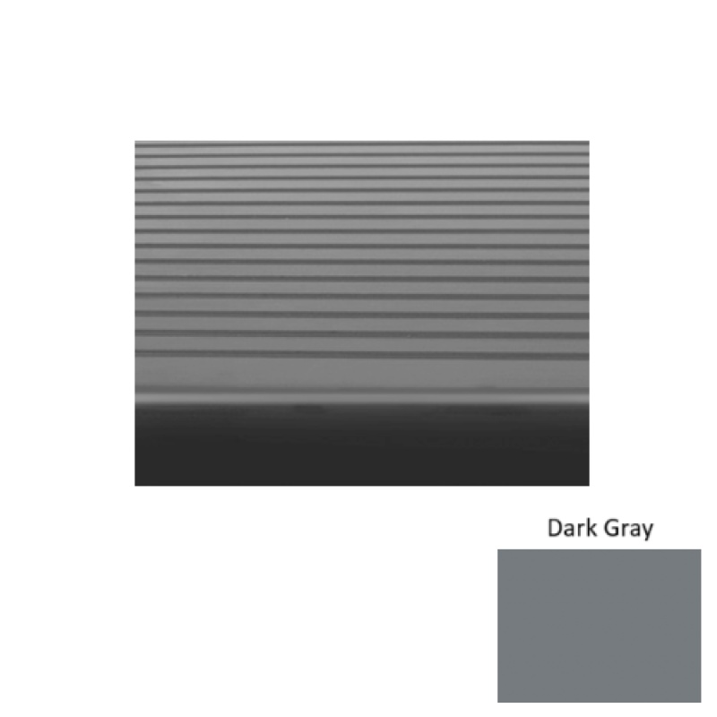 Solid 81 Dark Gray Light Duty Rib Rubber (Rd) With Safety Yellow Abrasive Strip Stair Tread - Ribbed