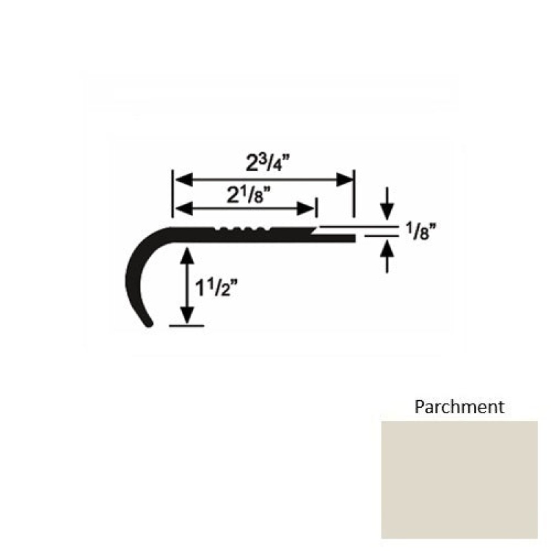 Solid 10 Parchment Rubber Underlap Stair Nosing