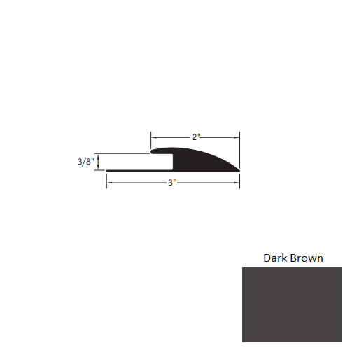 Johnsonite Dark Brown Vinyl Moulding / Trim - 2" X 12 Ft (144") X 3/8" Edge Guard - Edge Guard