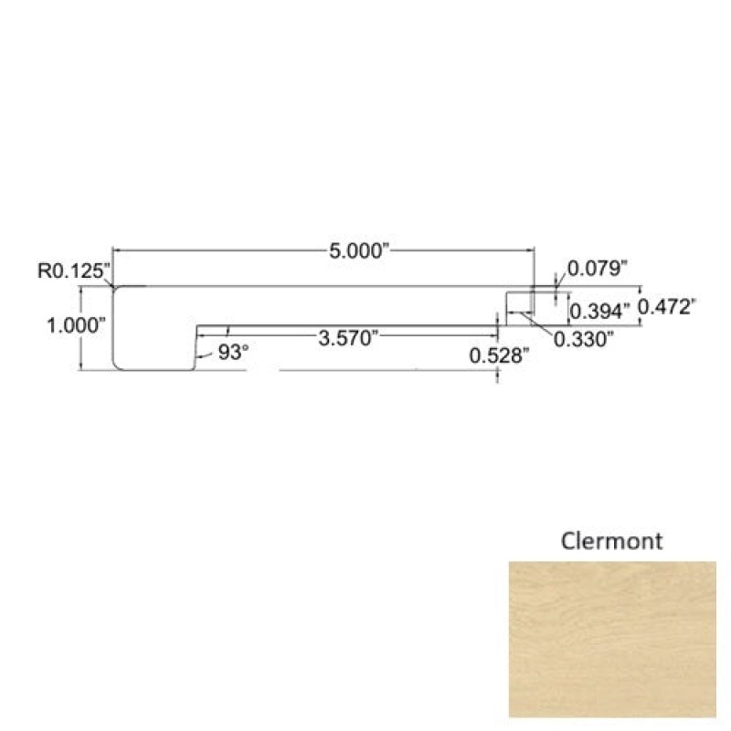 Lakeshore Clermont 5" x 94" Square Flush Stair Nose