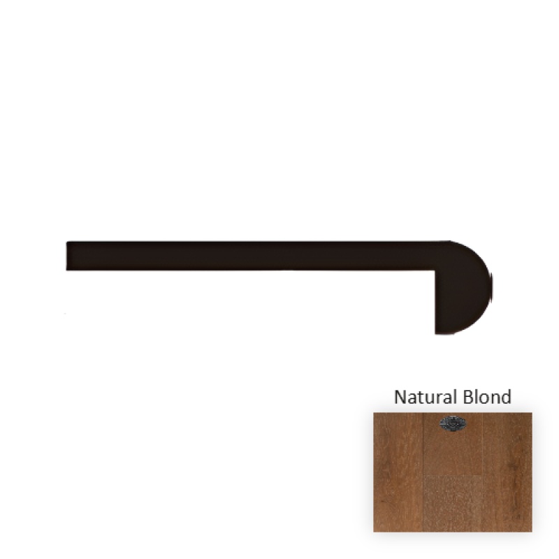 Italia Classics Sorrento Natural Blond Hardwood Moulding / Trim - 94.49" Flush Stair Nose - Wire Brushed
