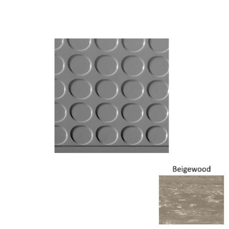 Marbleized 97 Beigewood Vantage Raised Circular 15 Inch Depth Rubber (Sq) Stair Tread - Textured