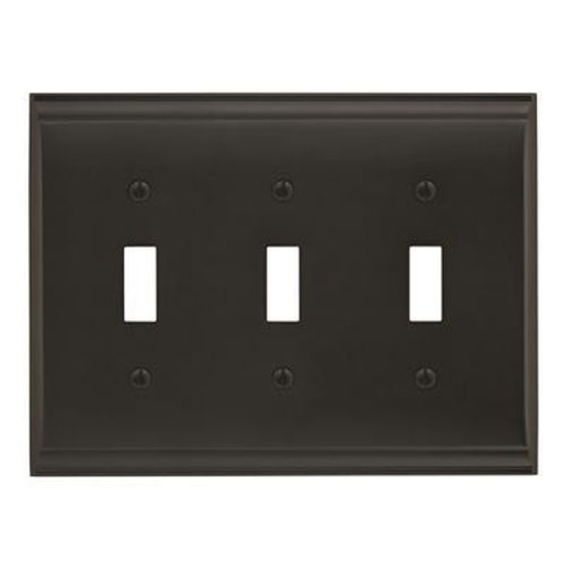 Candler Zinc 3 Toggle Switch Wall Plate - Black Bronze - 3-Toggle