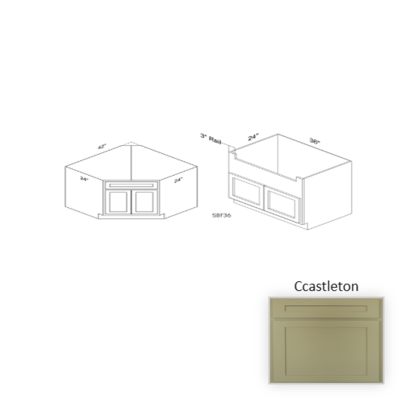 Sbd42 Castleton Wood Kitchen Sink Base Cabinet