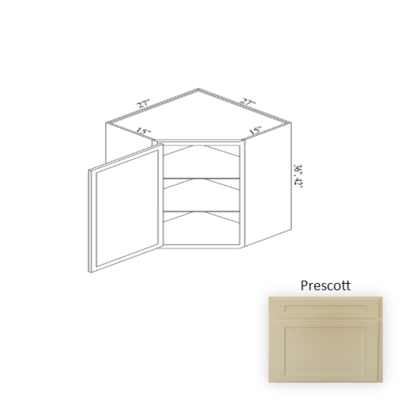 Wcd273615 Prescott Wood Kitchen Corner Blind Base Cabinet - 27" X 36" X 15" (Assembly Required) - Prescott
