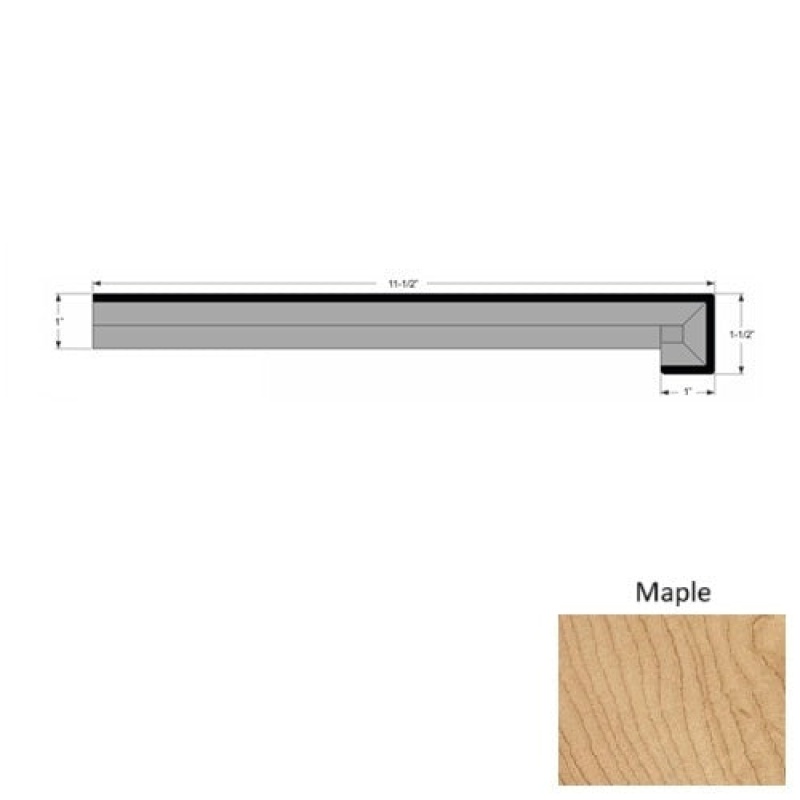 Vinland Maple Hardwood Moulding / Trim - 11 1/2" X 48" Square Stair Tread - Urethane