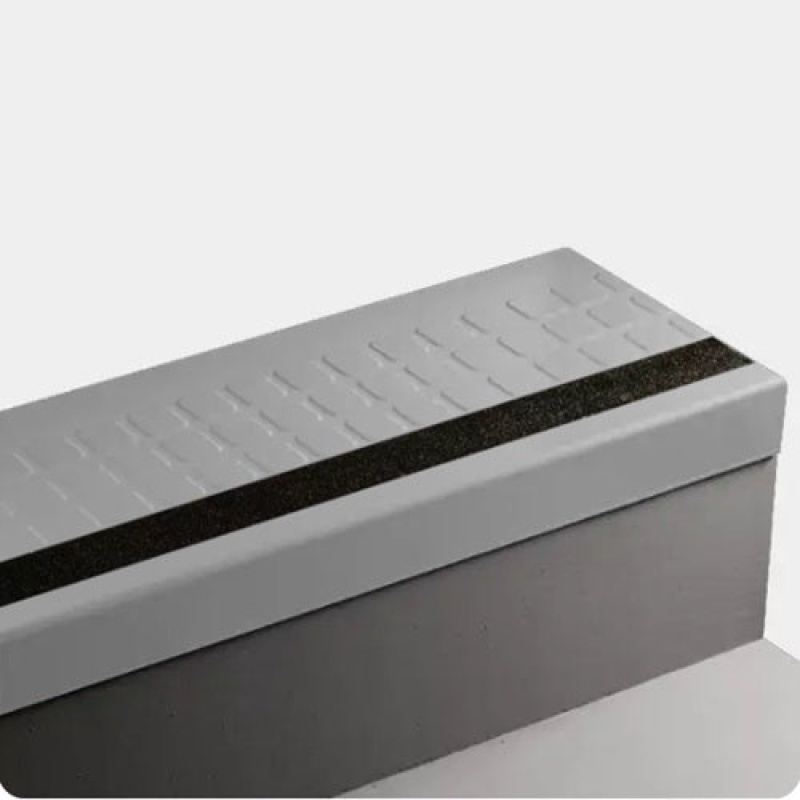 Vapor Grey Raised Square Rubber Stair Tread