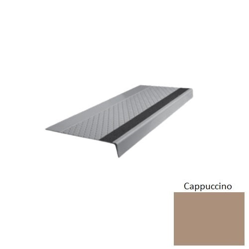 Flextones Cappuccino Type 685 With Flush Ribbed / Smooth Insert Distinct Designs Rubber - 12" X 72" Stair Tread - Diamond Profile Design