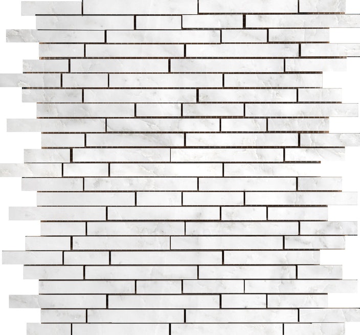 Winter Frost Marble Mosaic - Linear - Polished