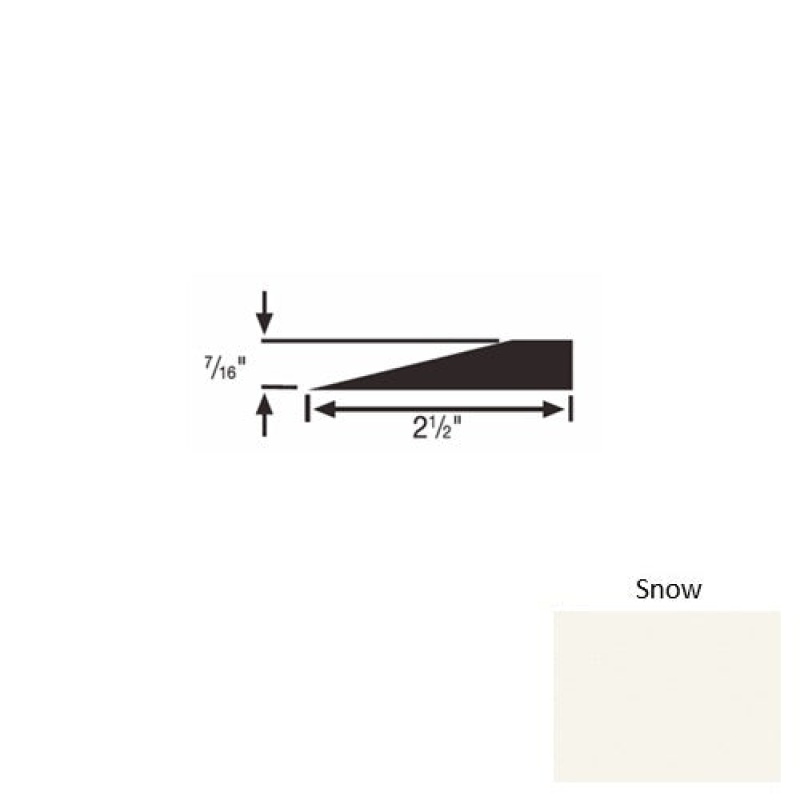 Solid 20 Snow Rubber Transitional Reducer - 2 1/2" X 9 Ft (108") X 7/16"