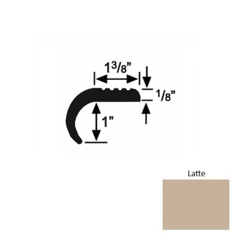 Solid 06 Latte Rubber Domestic Stair Nosing