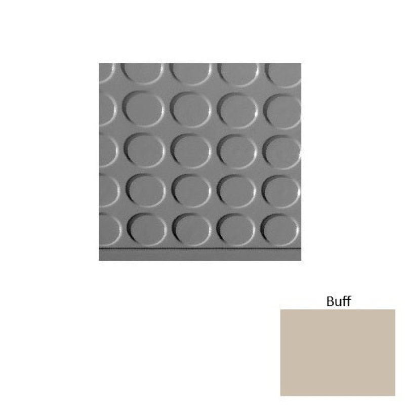 Solid 97 Buff Vantage Raised Circular 15" Depth Rubber (Sq) Stair Tread With Dupont Kevlar - Textured