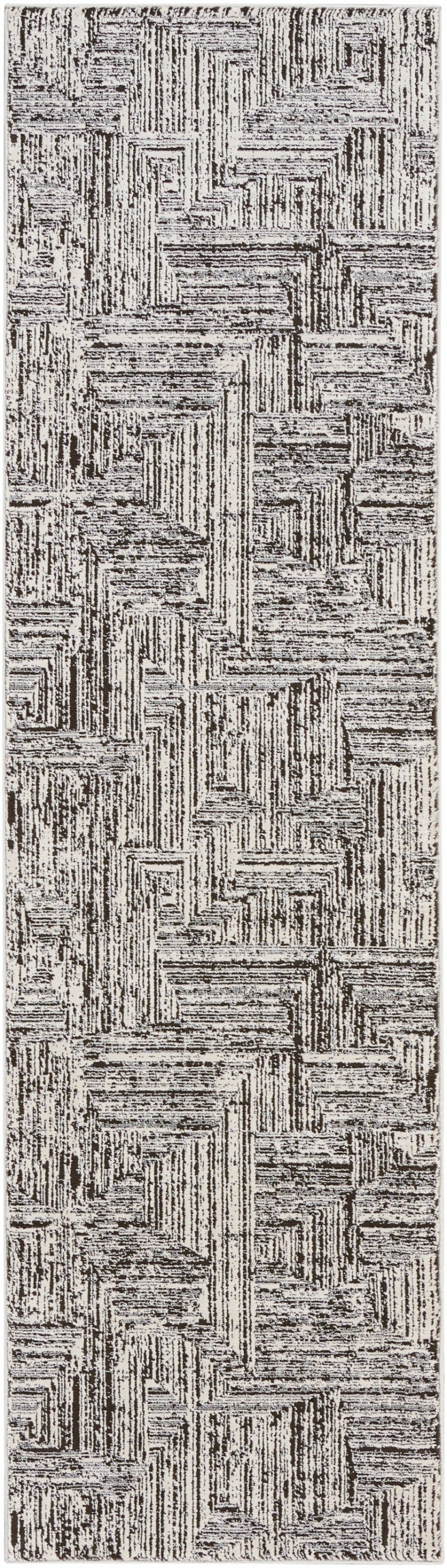 Calvin Klein Irradiant Cream Black Area Rug
