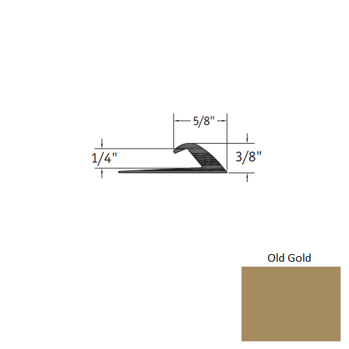 Johnsonite Old Gold Vinyl Moulding / Trim - 5/8" X 12 Ft (144") X 1/4" Slim Line Transition - Slim Line Transition