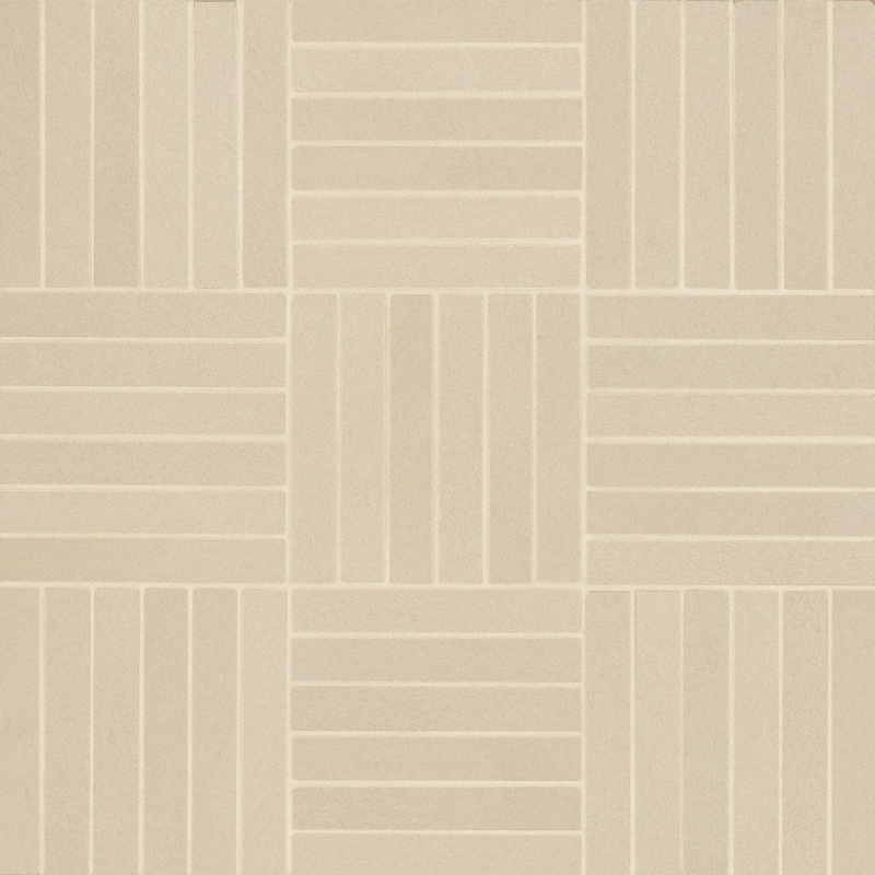 Sahara Ecru Porcelain Mosaic - 5/8" X 4" Crosshatch - Matte
