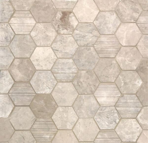 Contempo Chateaux Marble Mosaic - 2" Hexagon - Multi Finish