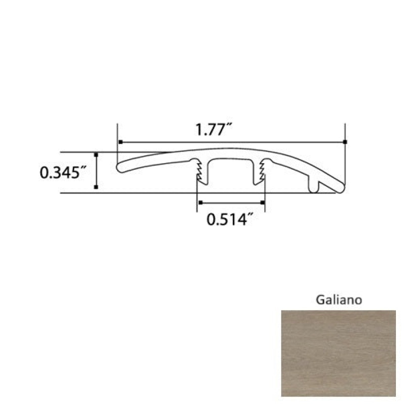 Crystal Galiano Luxury Vinyl 94" Reducer Trim