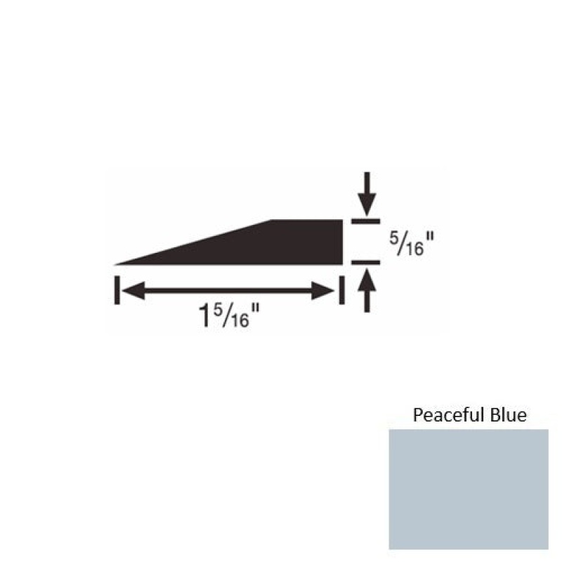 Solid 25 Peaceful Blue Rubber Reducer Strip - 1 5/16" X 9 Ft (108") X 5/16"