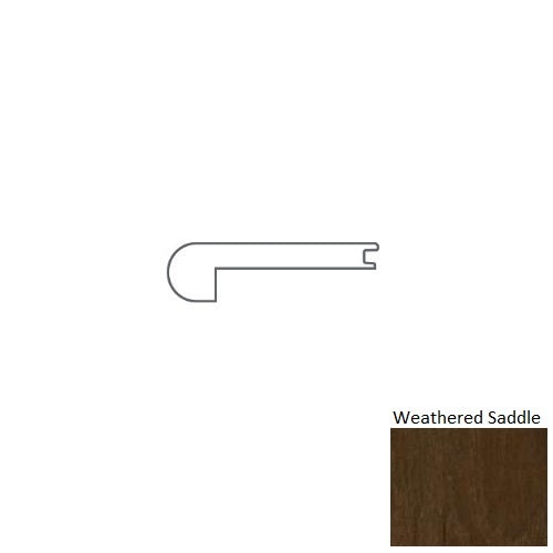 Weathered Saddle Hardwood Flush Stair Nose, 2.75" x 78", Hand Scraped