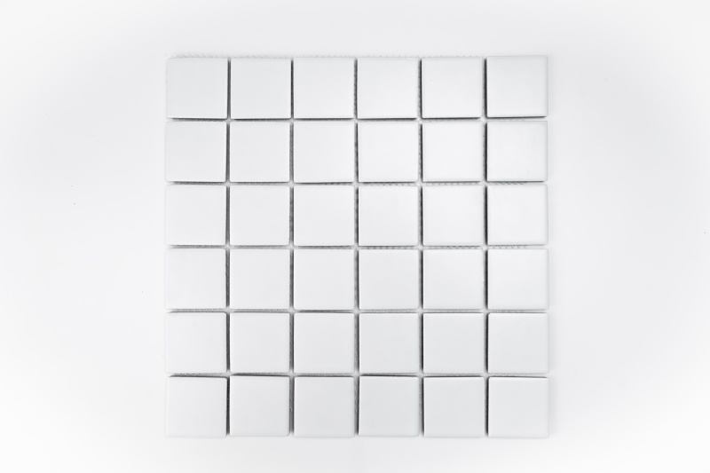 White Porcelain Mosaic - 2" x 2" Square - Matte