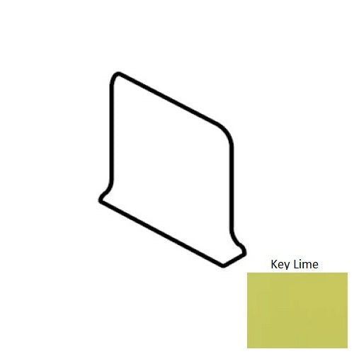 Color Wheel Classic Key Lime Ceramic Wall Trim - 6" X 6" Sanitary Cove Base Corner Left - Semi Gloss