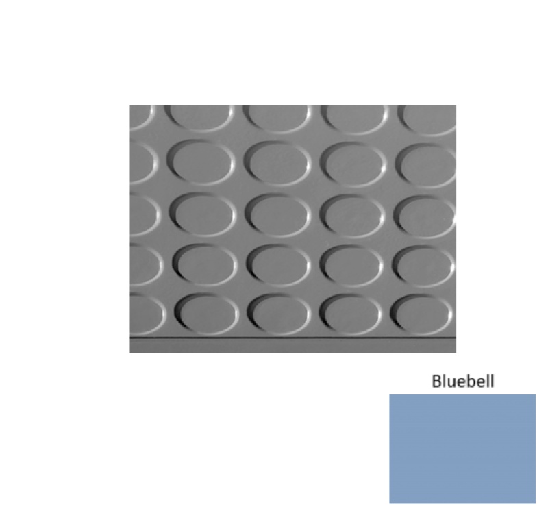 Solid 97 Bluebell Vantage Raised Circular 15 Inch Depth Rubber (Sq) Stair Tread - Textured