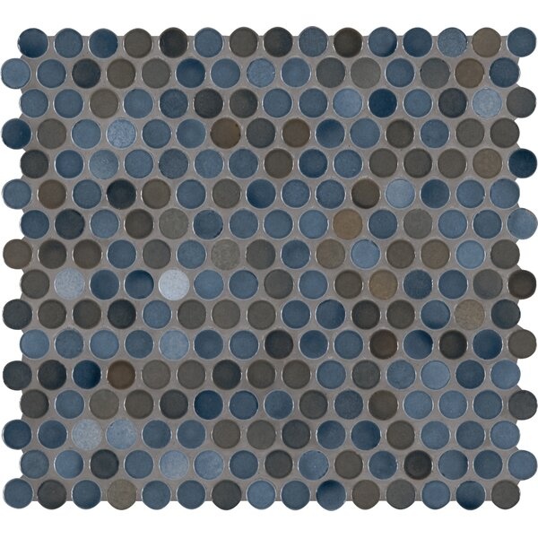 Azul Porcelain Mosaic - Penny Round - Glossy