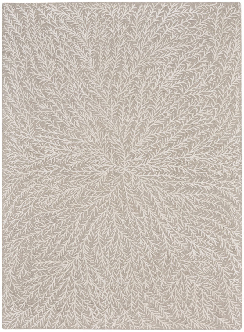 Taupe Wool Blend Modern Area Rug - 9 Ft x 12 Ft