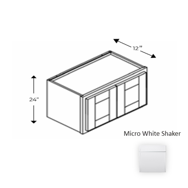 Framed Shaker Micro White Natural Clear Coat Wood Wall Cabinet, 33" x 24" x 12"