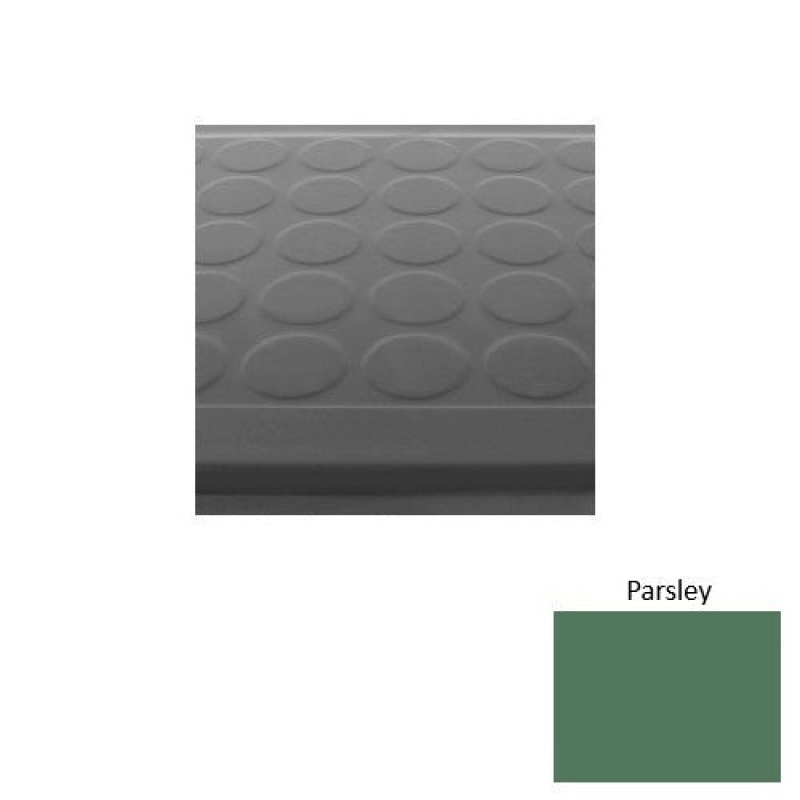 Solid 92 Parsley Low Profile Raised Circular Rubber (Sq) Stair Tread With Dupont Kevlar - Textured