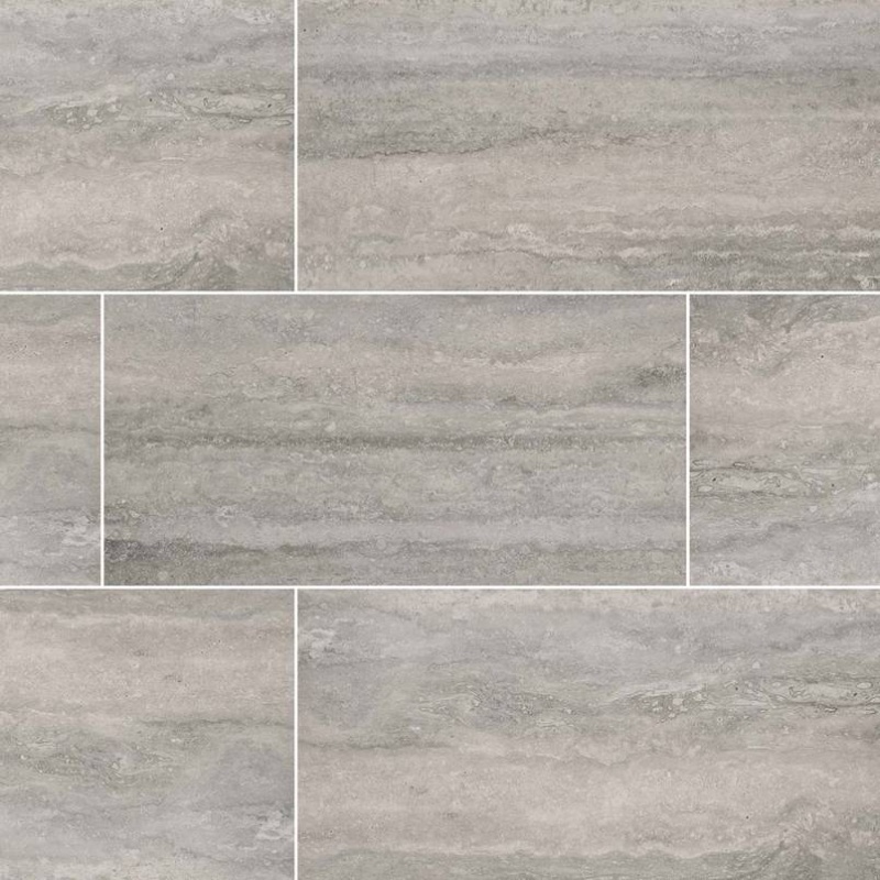 Veneto Gray Porcelain Tile - Polished - 12" X 24"
