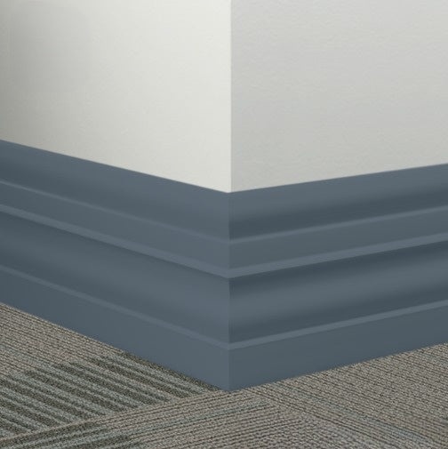 Johnsonite Navy Blue Rubber Millwork Contoured Wall Base - 6" X 96" X 1/4" Attache - Millwork Contoured Wall Base