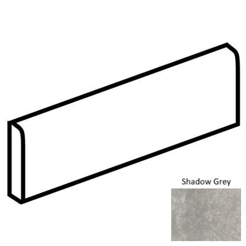 Core Fundamentals Choice Shadow Grey Ceramic Floor Trim - 3" X 12" Bullnose - Matte