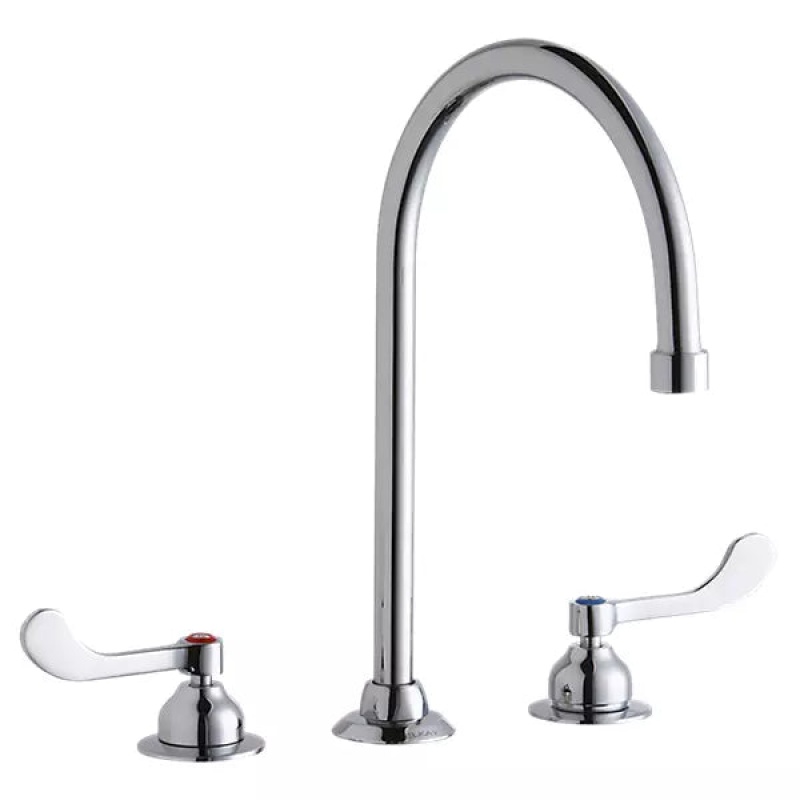 Lk800gn08t4 Chrome Deck Mount Kitchen Faucet - Double Handle / Three Holes - Chrome