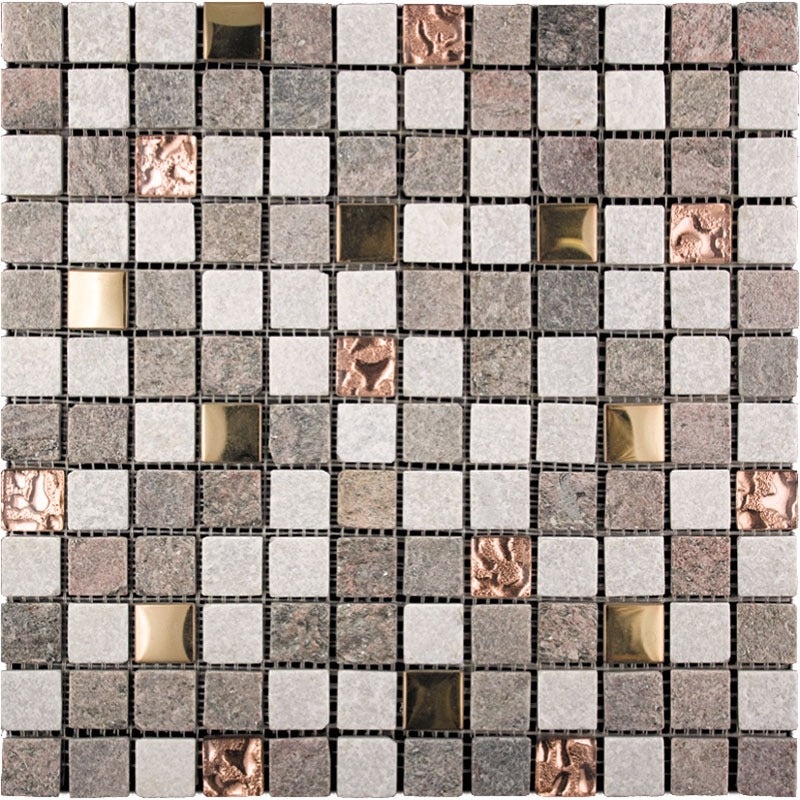 Metallico Copper Canyon Mixed Mosaic - 1" X 1" - Polished & Textured