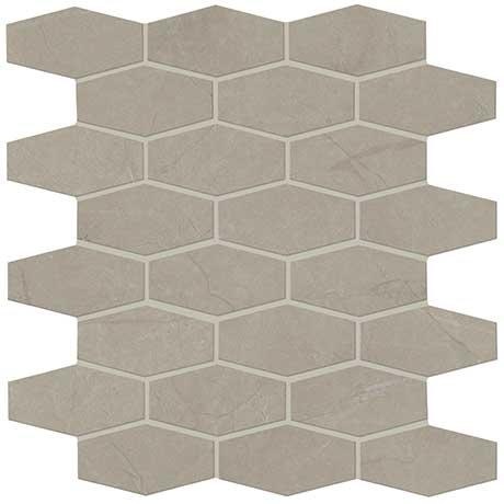 Classentino Marble Coliseum Gray Porcelain Mosaic - 2" X 3" Linear Hexagon - Matte
