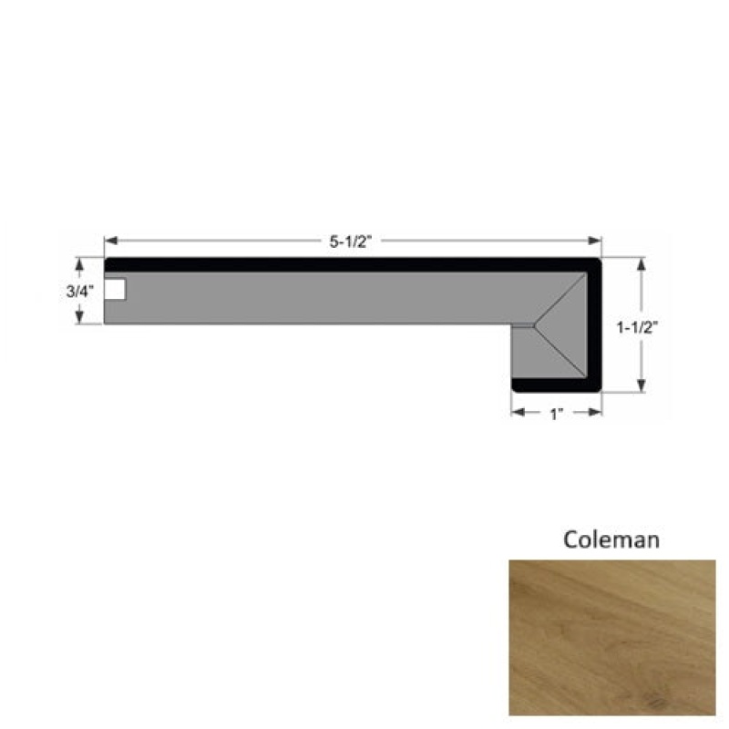 Manor Coleman Hardwood Moulding / Trim - 5 1/2" X 96" Square Stair Nose - Urethane