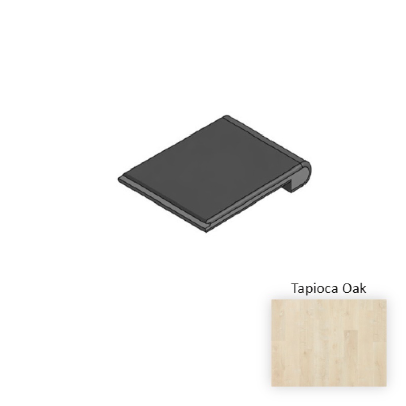 Naturetek Plus Abreeza Tapioca Oak Laminate Wood Moulding / Trim - 84" Flush Stair Nose - Textured