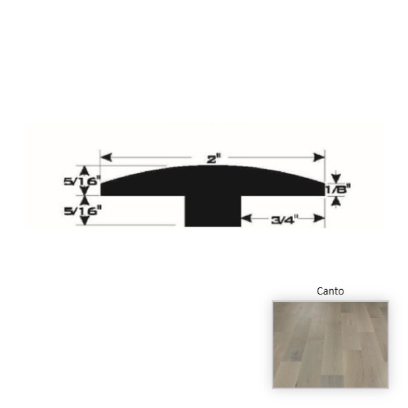 Symphony French White Oak Canto Hardwood Moulding / Trim - 90" T Molding - Brushed Matte