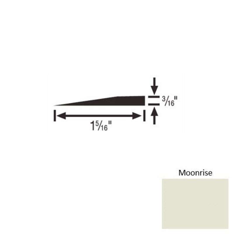 Roppe Solid 23 Moonrise Rubber Reducer Strip - 1 5/16" X 9 Ft (108") X 3/16"