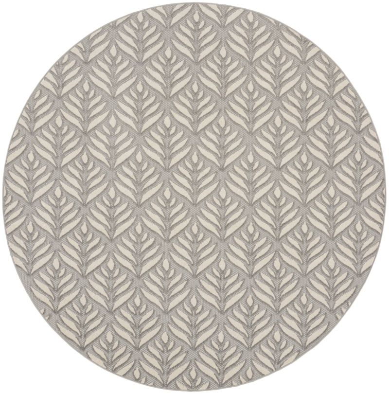 Aloha Alh35 Grey Polypropylene Tropical Area Rug