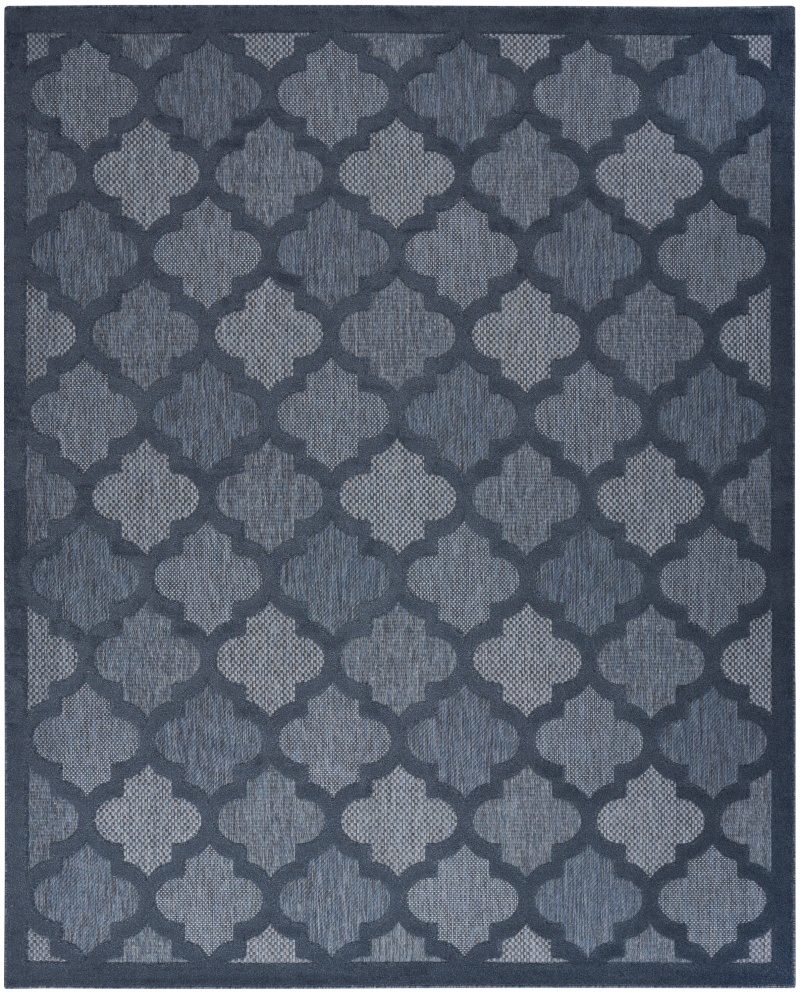 Easy Care Navy Blue Polypropylene Modern Area Rug, 7 Ft X 10 Ft