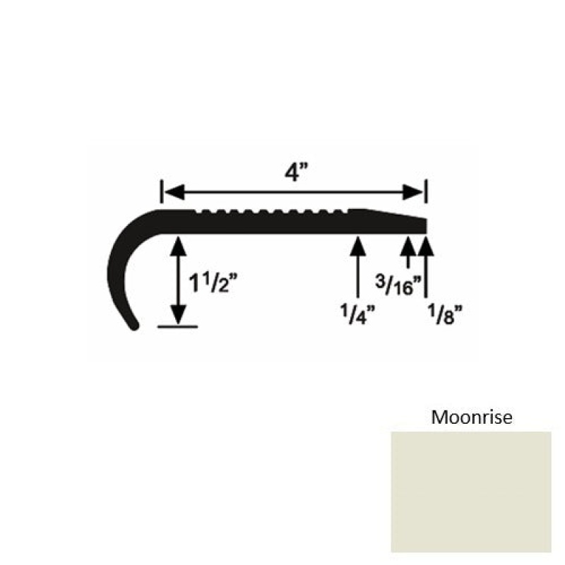 Solid 02 Moonrise Rubber Commercial Stair Nosing (Rd) - 4" X 9 Ft (108")