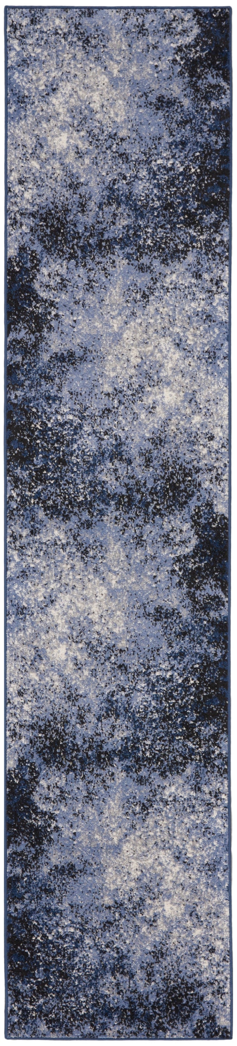 Passion Psn10 Light Blue Black Polypropylene Modern Area Rug