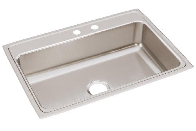 Lr3122mr2 Lustertone Classic Stainless Steel Drop In Single Bowl Kitchen Sink - 31" X 22" X 7 5/8" With 2 Holes - Stainless Steel